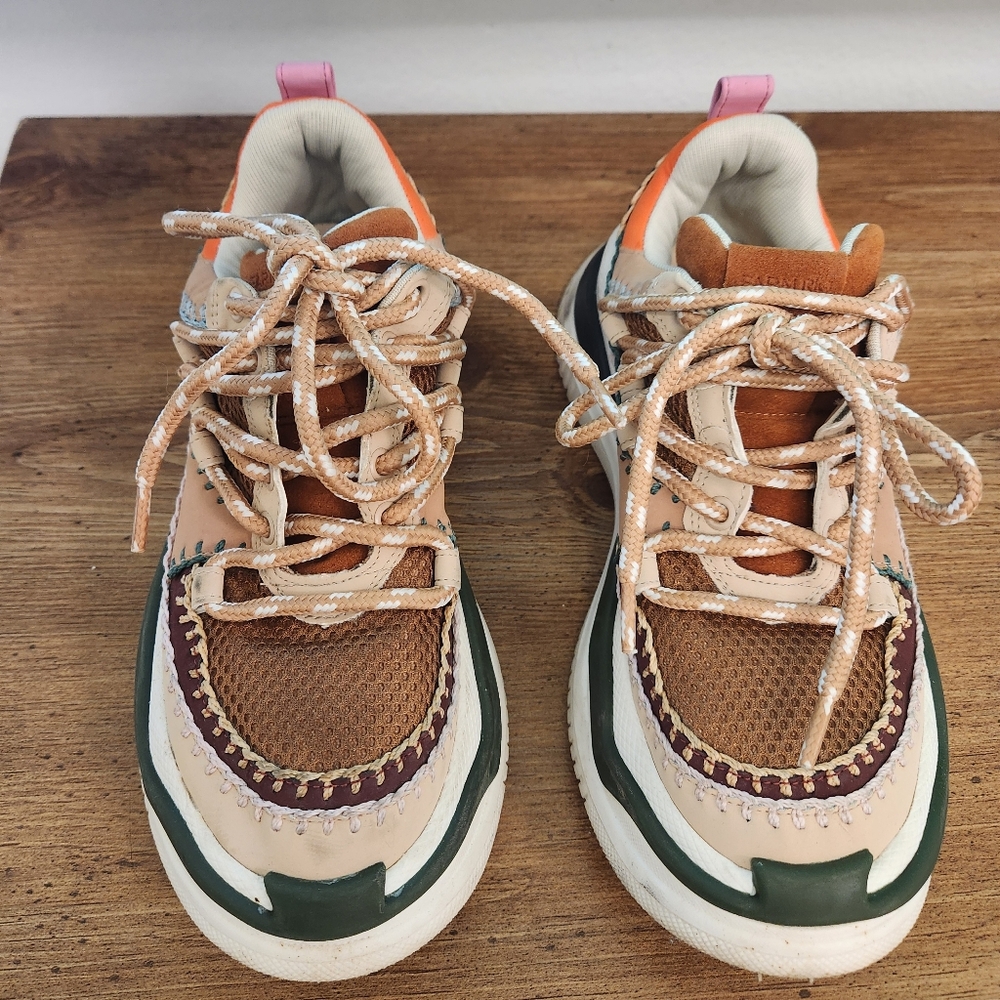 FARM Rio Zigzag Platform Sneaker White Multi Colored Women Size 5 - Picture 3 of 13